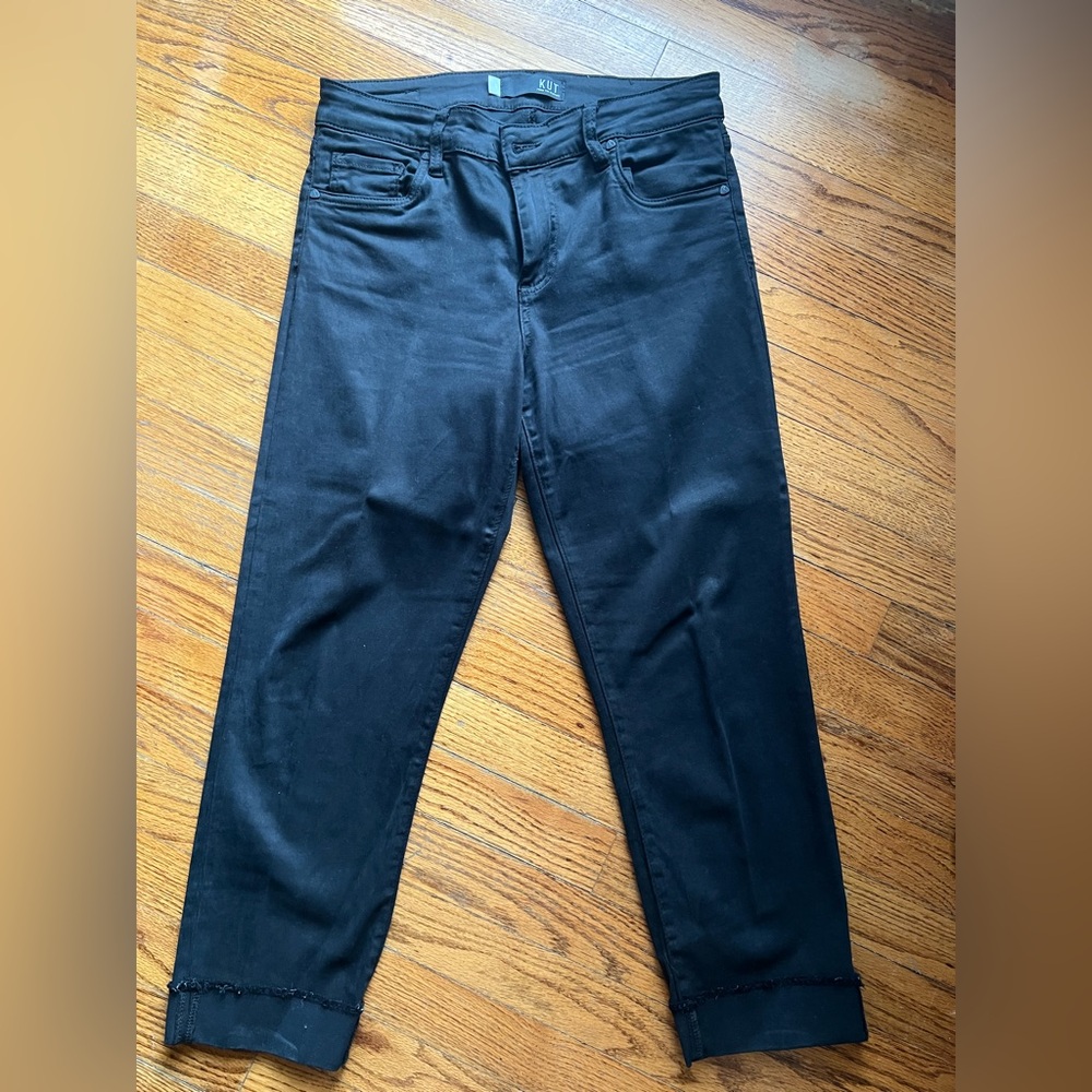 Kut from the Kloth Women's Black Straight Leg Jeans